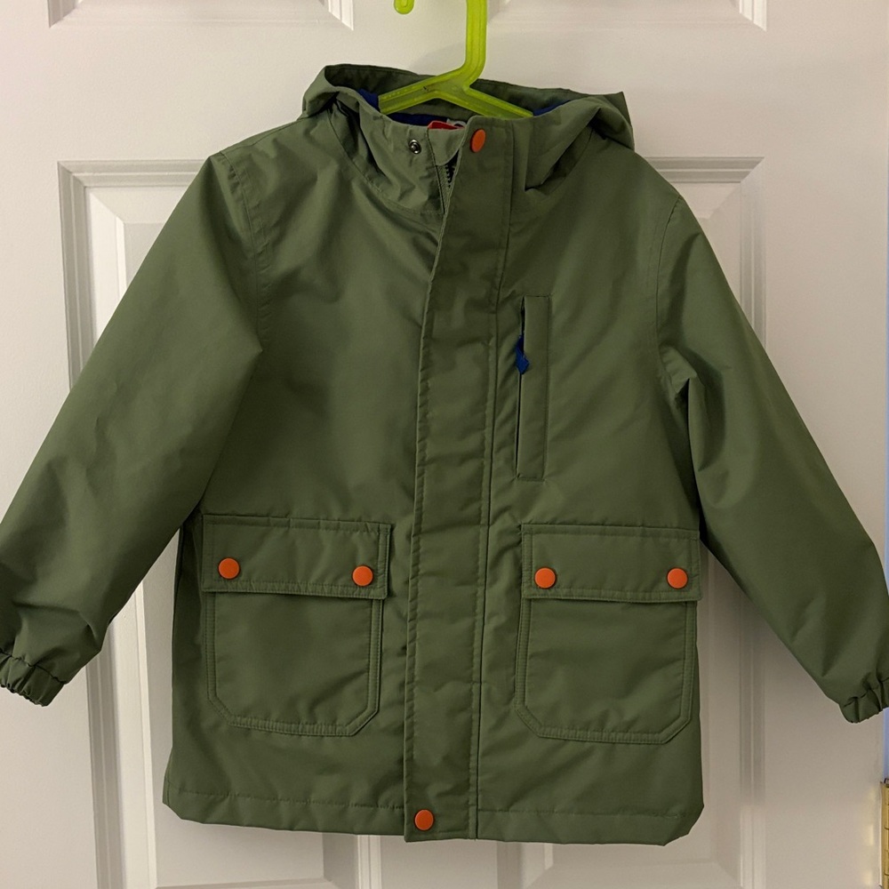 Boden Olive Green Jacket with Blue Star Lining